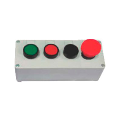 CAIXA PLASTICA C/ 3 BOTOES PULSADOR E 1 EMERGENCIA