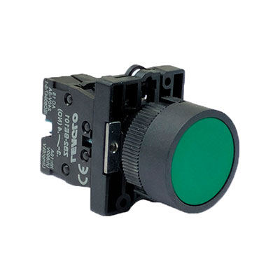 BOTÃO PULSADOR VERDE PLASTICO (NO)